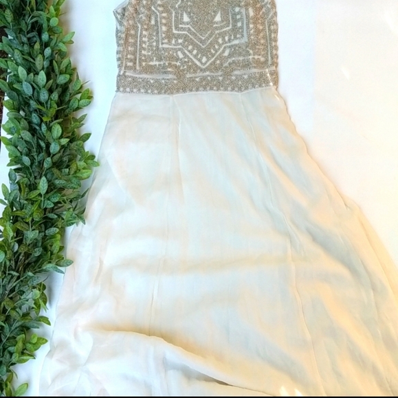 Mara Hoffman Athena beaded silk chiffon gown 0 wedding bohemian - Picture 5 of 16